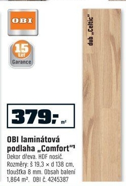 OBI Laminátová podlaha Comfort dub Celtic struktura starého dřeva