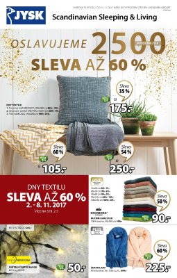 akční leták Jysk 2.11.2017-15.11.2017