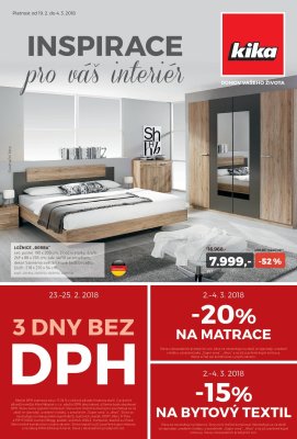 akční leták Kika nábytek 19.2.2018-4.3.2018