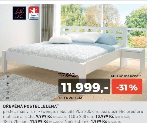 Dřevěná postel ELENA