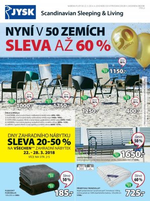 akční leták Jysk 22.3.2018-4.4.2018