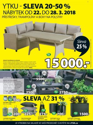 akční leták Jysk 22.3.2018-4.4.2018