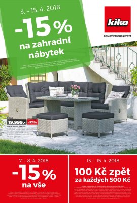 akční leták Kika nábytek 3.4.2018-15.4.2018