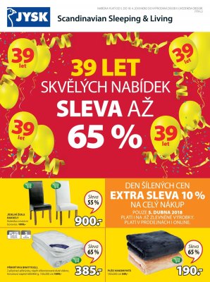akční leták Jysk 5.4.2018-18.4.2018