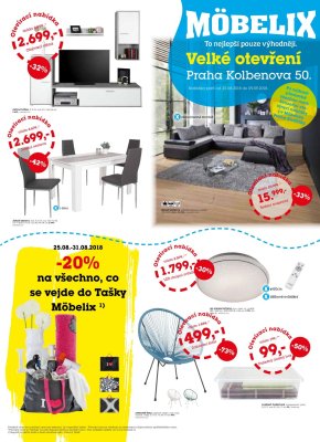 akční leták Möbelix 25.8.2018-9.9.2018