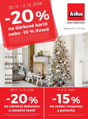 akční leták Kika nábytek 29.11.2018-12.12.2018