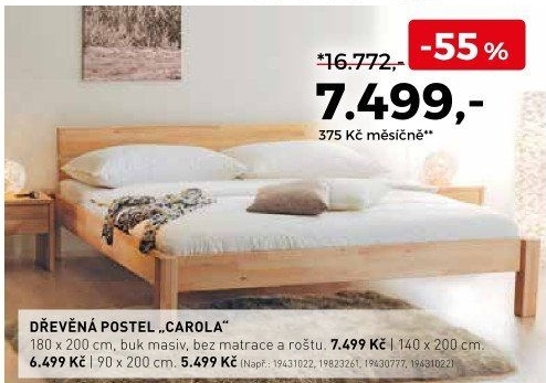 Dřevěná postel Carola