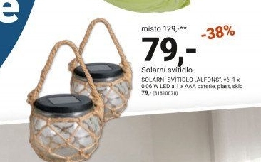 SOLÁRNÍ SVÍTIDLO „ALFONS“