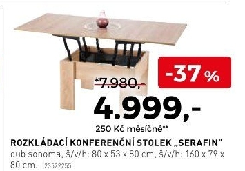 Rozkládací konferenční stolek Serafin