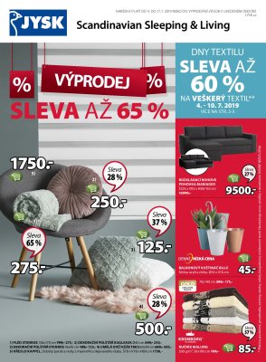 akční leták Jysk 4.7.2019-17.7.2019