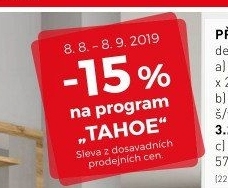 -15% na program Tahoe