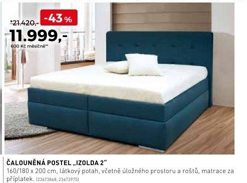 Čalouněná postel Izolda 2