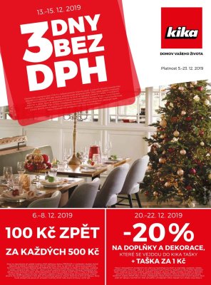 akční leták Kika nábytek 5.12.2019-23.12.2019