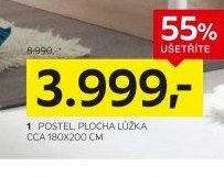 POSTEL, PLOCHA LŮŽKA CCA 180X200 CM
