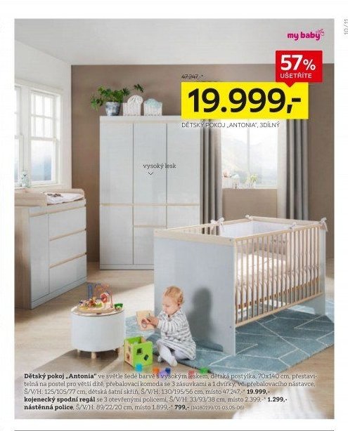 Dětský pokoj „Antonia“, 3dílný