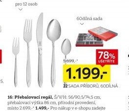 22 sada příborů „Classic“, 6dílná sada