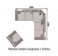 Rohová sedací souprava + křeslo