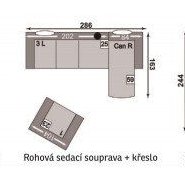 Rohová sedací souprava + křeslo