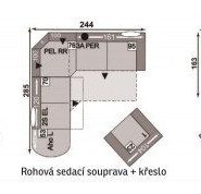 Rohová sedací souprava + křeslo