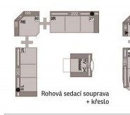 Rohová sedací souprava + křeslo