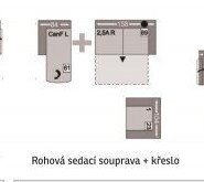Rohová sedací souprava + křeslo