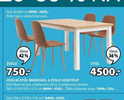 JÍDELNÍ STŮL MARKSKEL A ŽIDLE JONSTRUP