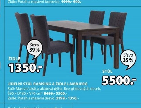 JÍDELNÍ STŮL RAMSING A ŽIDLE LAMBJERG