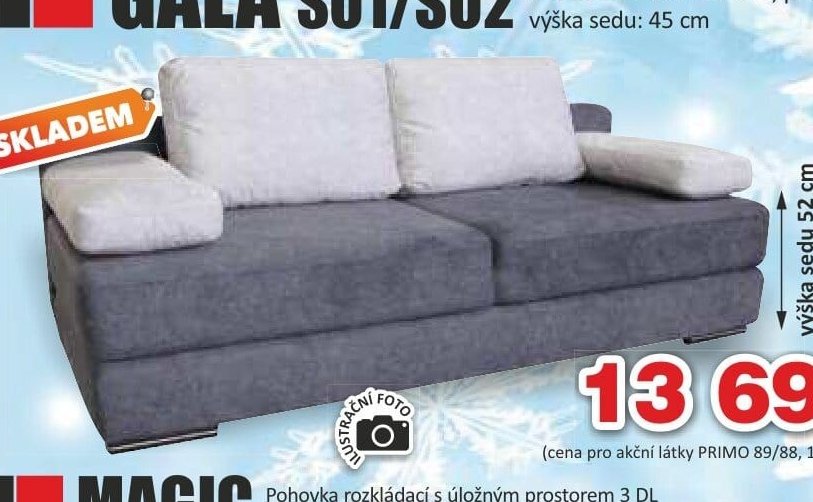 Pohovka rozkládací s úložným prostorem 3 DL