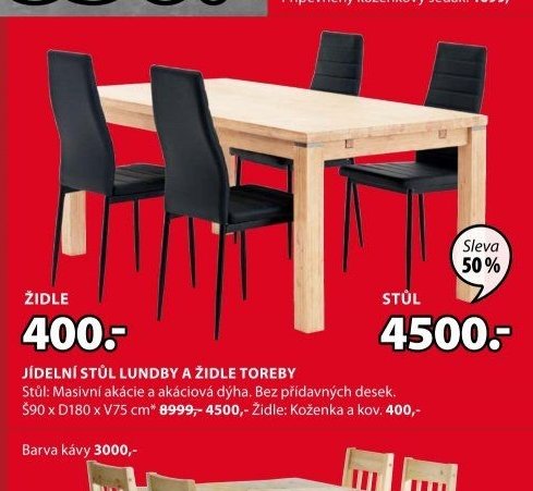 Jídelní stůl LUNDBY a židle TOREBY