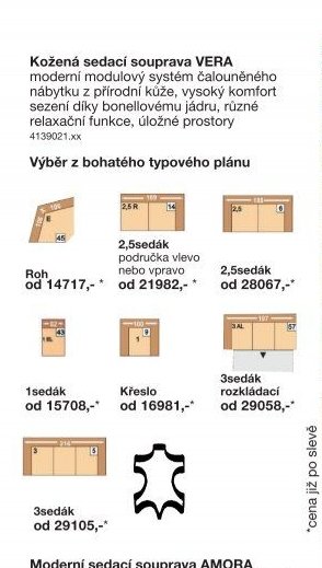 Kožená sedací souprava VERA