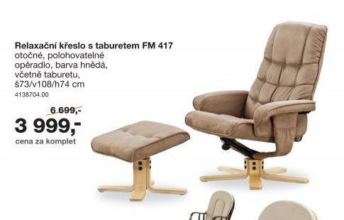 Relaxační křeslo s taburetem FM 417
