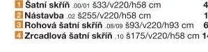 Rohová šatní skříň .08/09 š93/v220/h93 cm