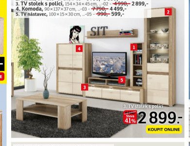 Variabilní program Campari (TV stolek s policí)