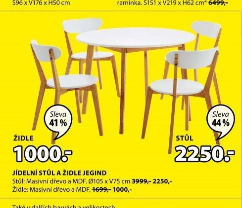 JÍDELNÍ STŮL A ŽIDLE JEGIND