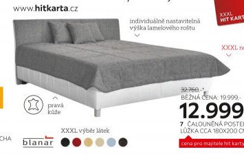 Čalouněná postel, plocha lůžka cca 180x200 cm