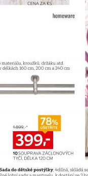 10 SOUPRAVA ZÁCLONOVÝCH TYČÍ, DÉLKA 120 CM