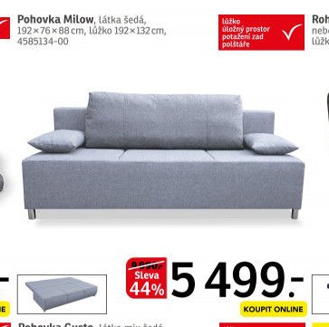 Pohovka Milow, látka šedá