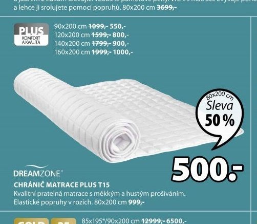 CHRÁNIČ MATRACE PLUS T15
