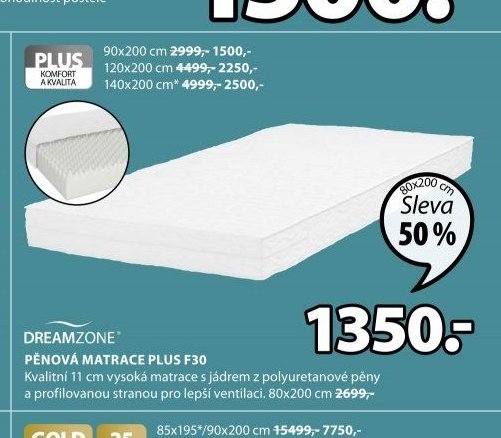 PĚNOVÁ MATRACE PLUS F30