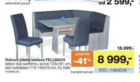Rohová jídelní sestava FELLBACH