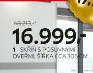 SKŘÍŇ S POSUVNÝMI DVERMI, ŠÍŘKA CCA 306 CM