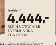SKŘÍŇ S OTOČNÝMI DVERMI, ŠÍŘKA CCA 135 CM