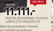 POSTEL BOXSPRING, PLOCHA LŮŽKA CCA 120X200 CM