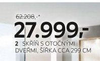 Skříň s otočnými dveřmi, šířka cca 299 cm