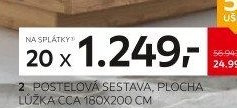Postelová sestava, plocha lůžka cca 180x200 cm