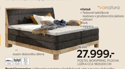 Postel boxspring, plocha lůžka cca 180x200 cm