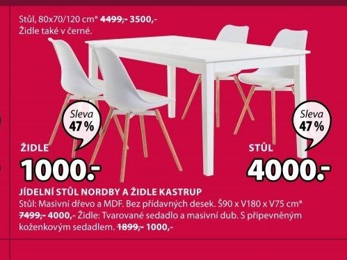 JÍDELNÍ STŮL NORDBY A ŽIDLE KASTRUP
