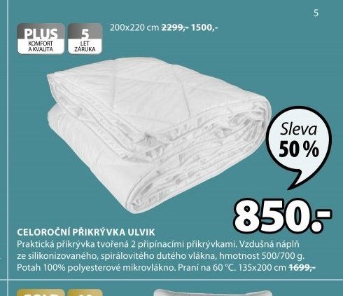 CELOROČNÍ PŘIKRÝVKA ULVIK