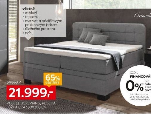 POSTEL BOXSPRING, PLOCHA LŮŽKA CCA 180X200 CM