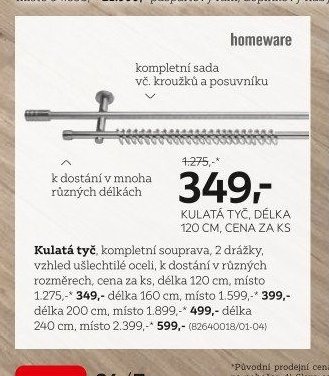 KULATÁ TYČ, DÉLKA 120 CM